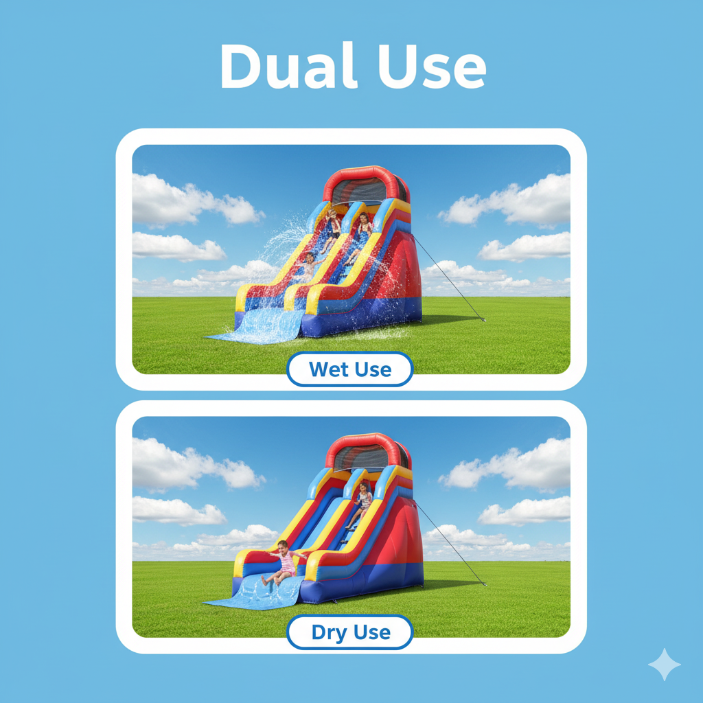 Inflatble water slides have a wide range of uses