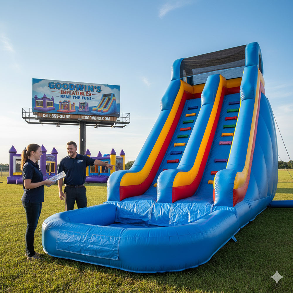 inflatable water slide at rental company