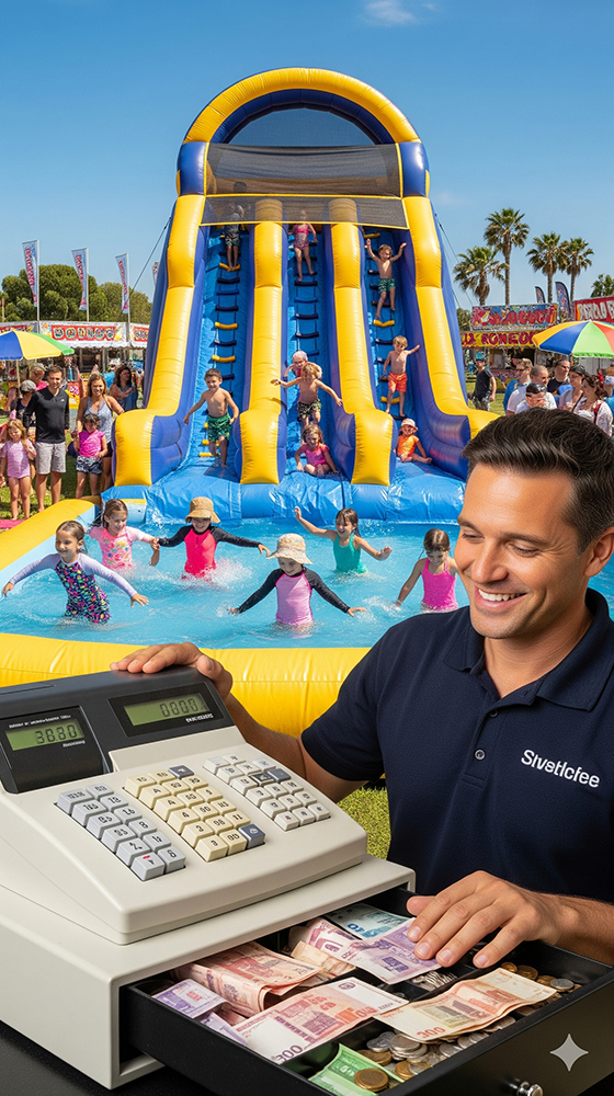 Inflatable water slides offer high returns.