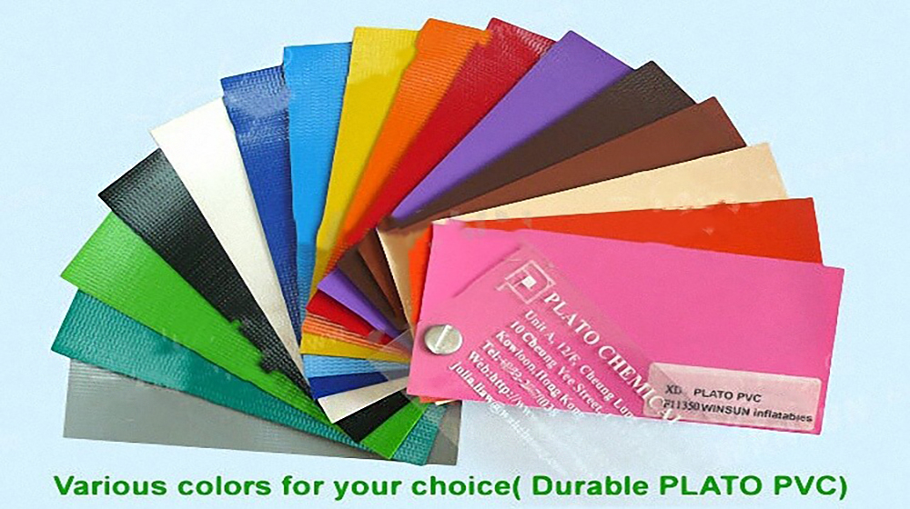PVC material color chart for making bounce houses