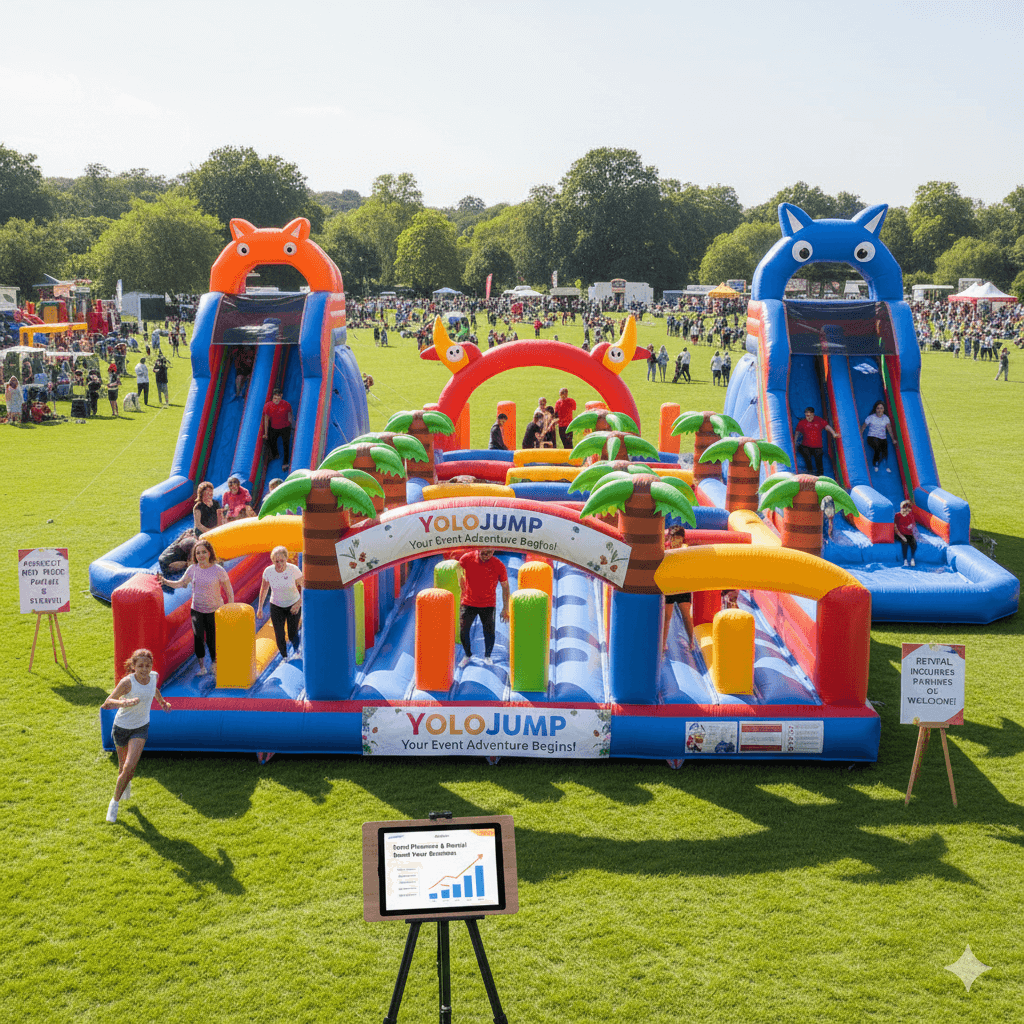 inflatable obstacle course for event planning and rental companies