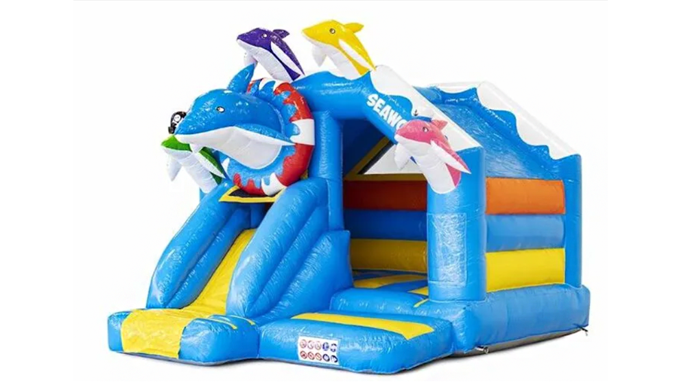 bounce house with slide ocean theme
