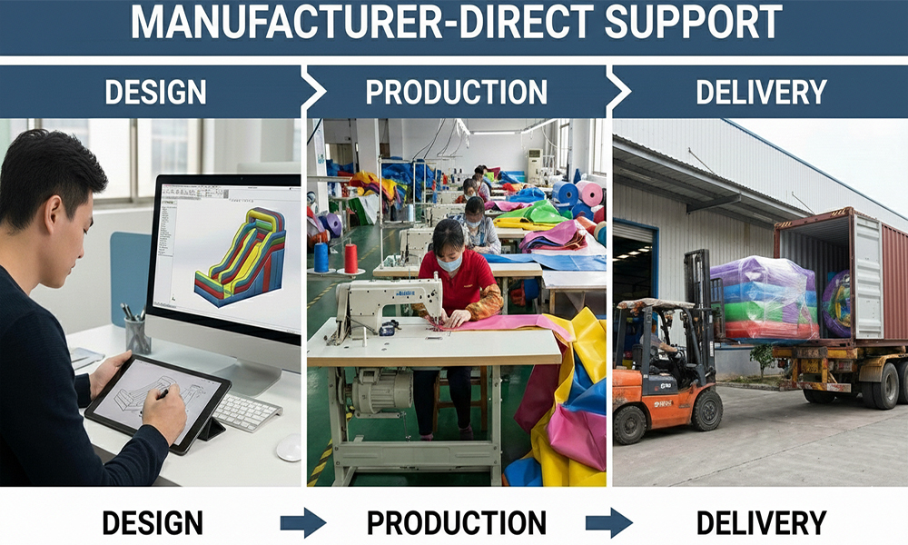 inflatable park manufacturer-direct support (Design → Production → Delivery)