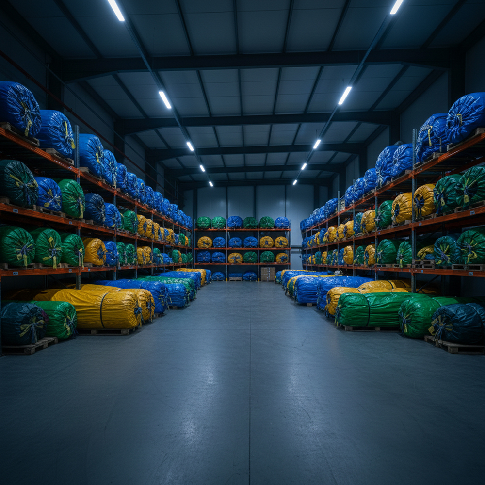 inflatable park rental company's warehouse