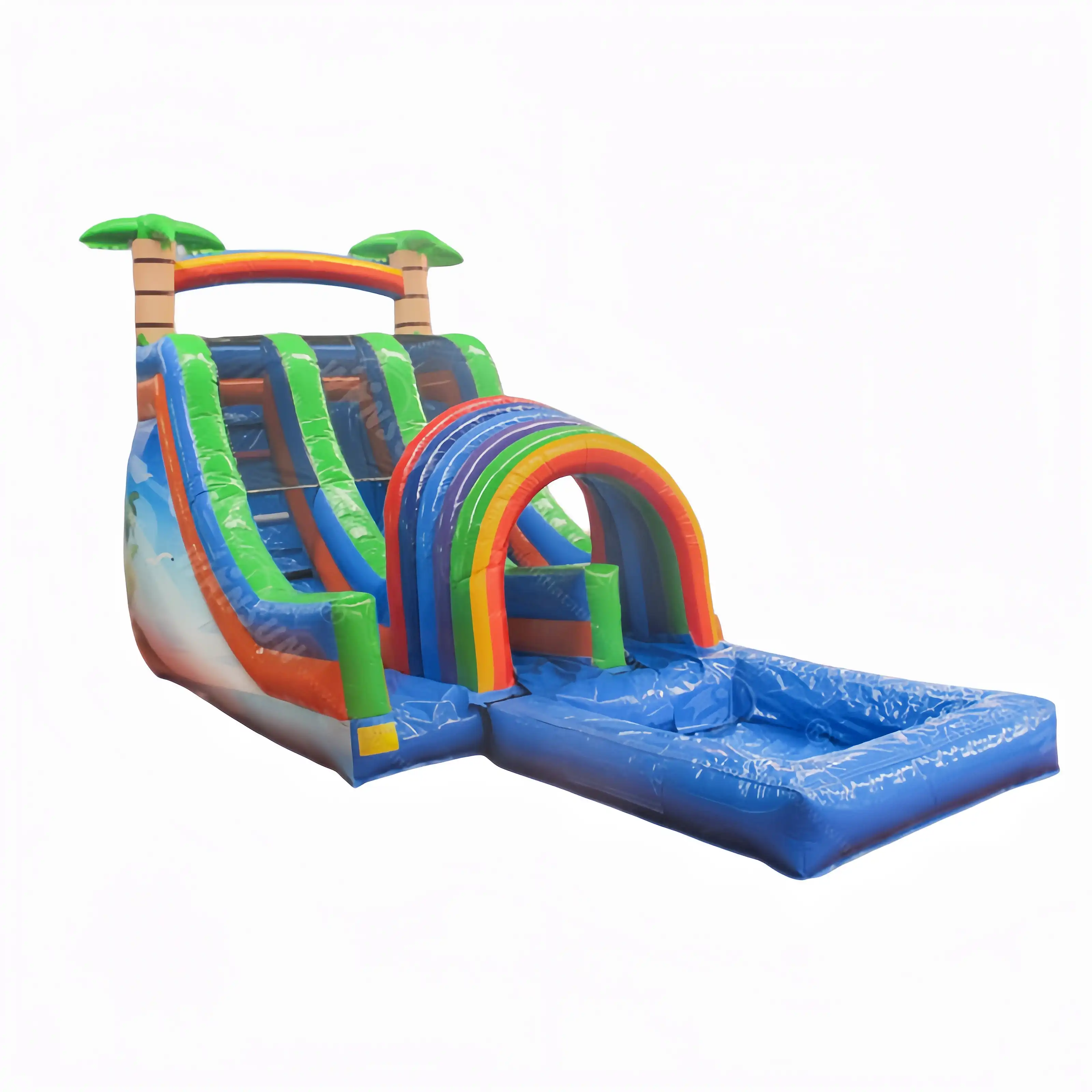 12 Ft Tropical Surf Double Lanes with pool Inflatable Water Slide (4)