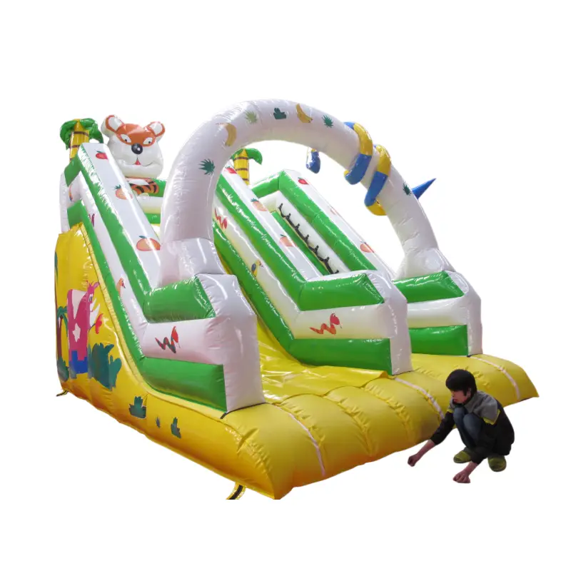 16 Ft single lane wet dry inflatable water slide (3)