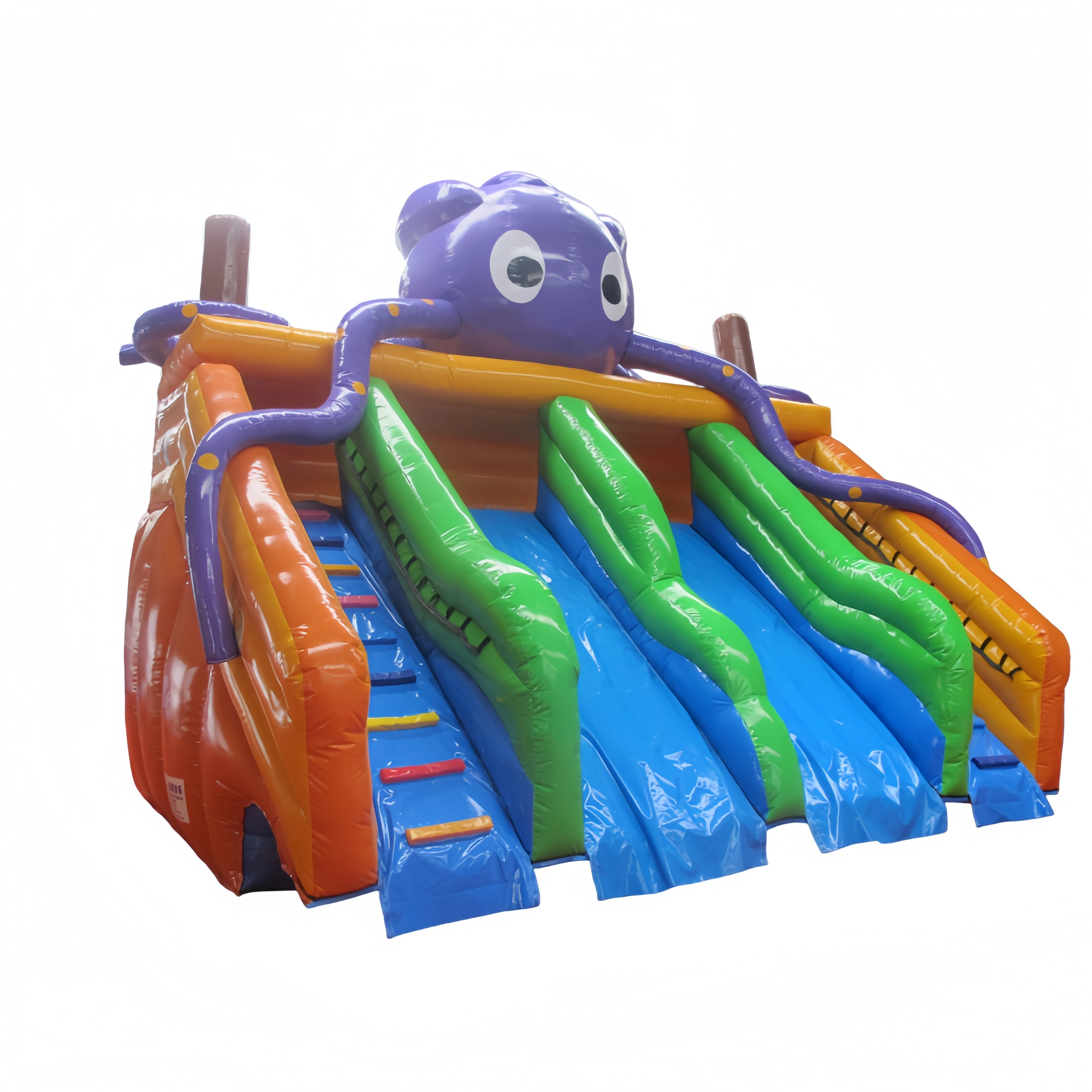20 ft Octopus theme double lane wet dry inflatable water slide 06