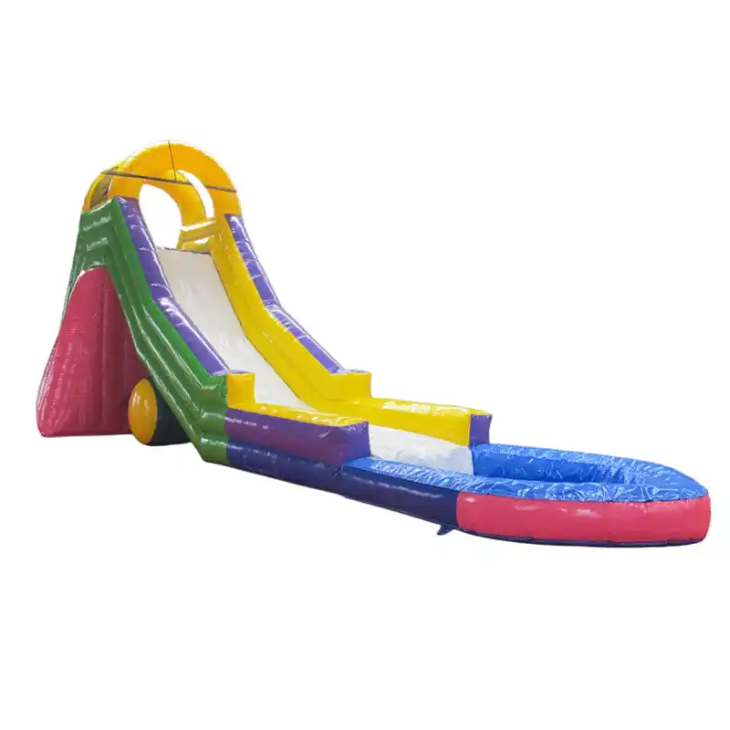 21 ft single lane rear loading primary colors inflatable water slide (4)