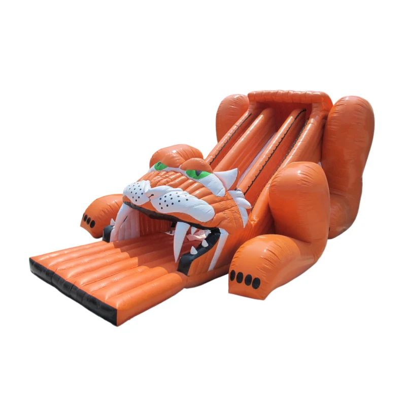 26 ft Tiger theme Droup Down Inflatable Water Slide For Sale