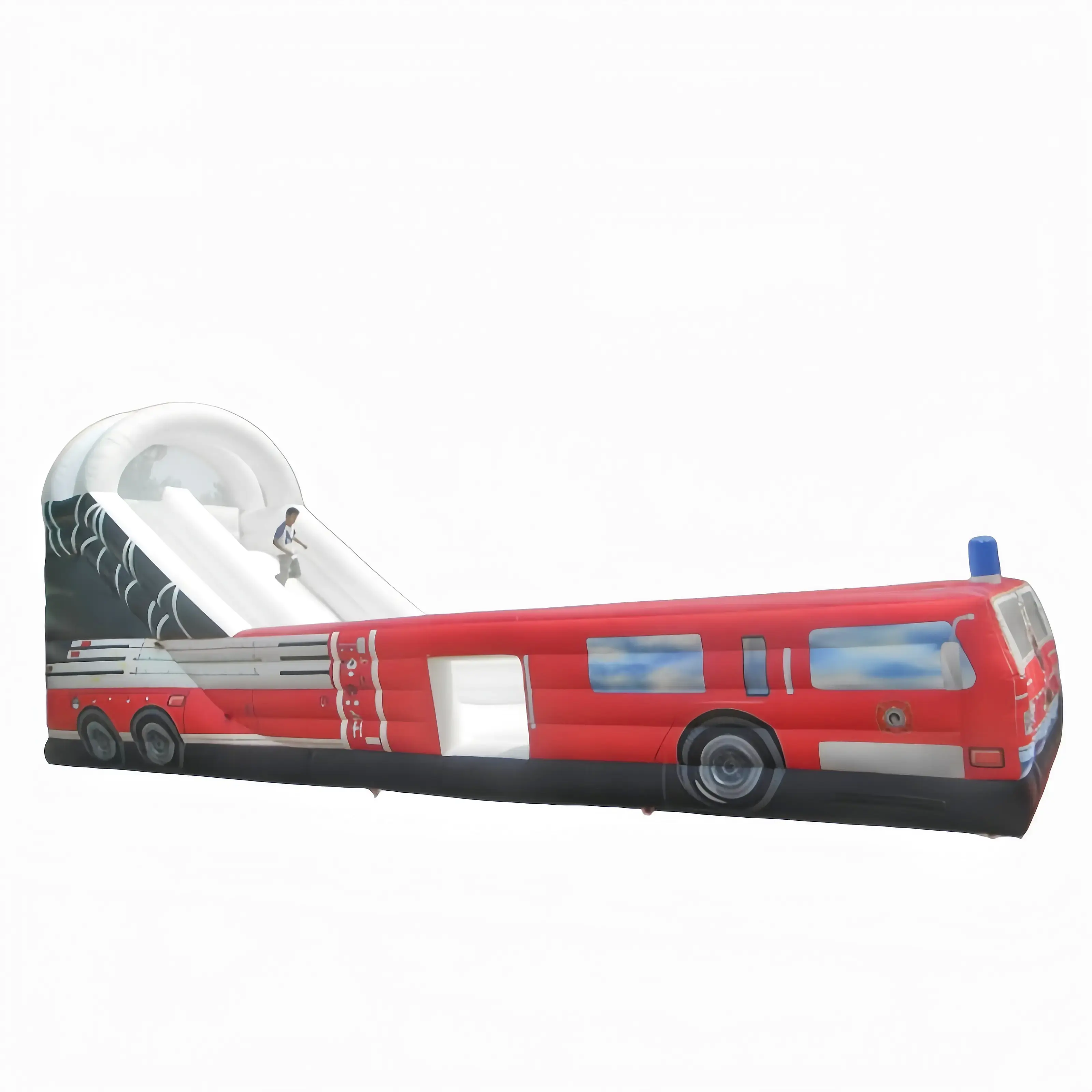 Buying 22 ft fire truck shape single lane inflatable water slides (4)