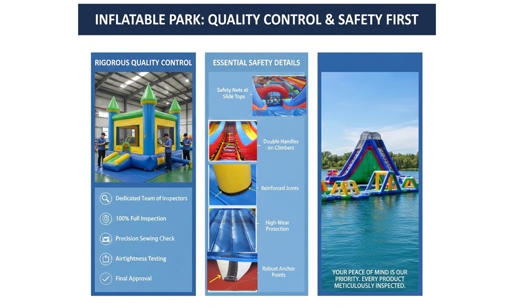 inflatable park quality control, safety details