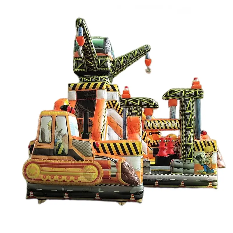Construction site theme commercial bounce house combo for sale (2)