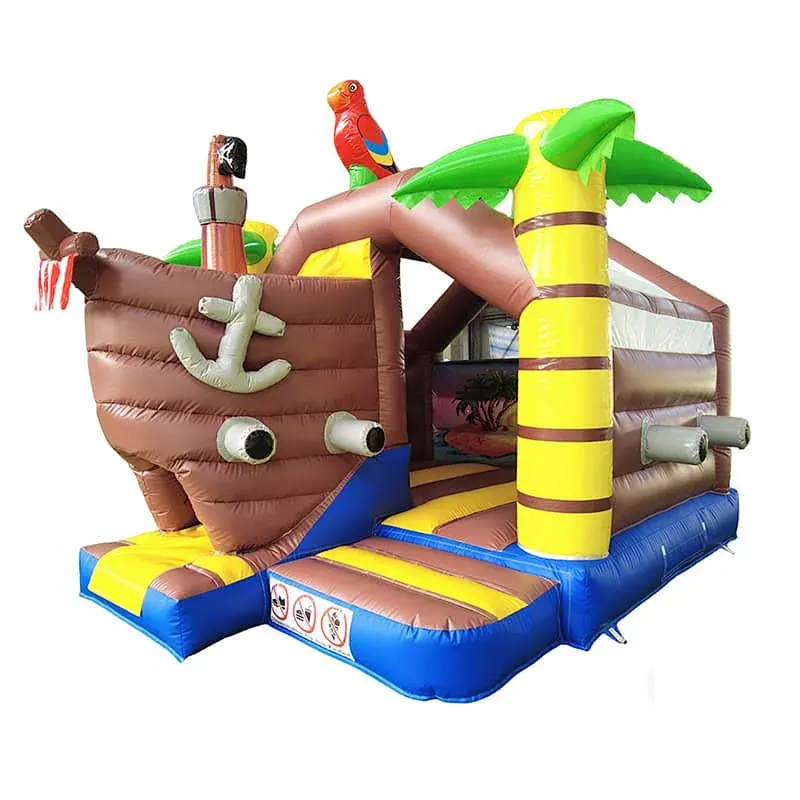 pirate ship primary colors commercial inflatable bounce house combo