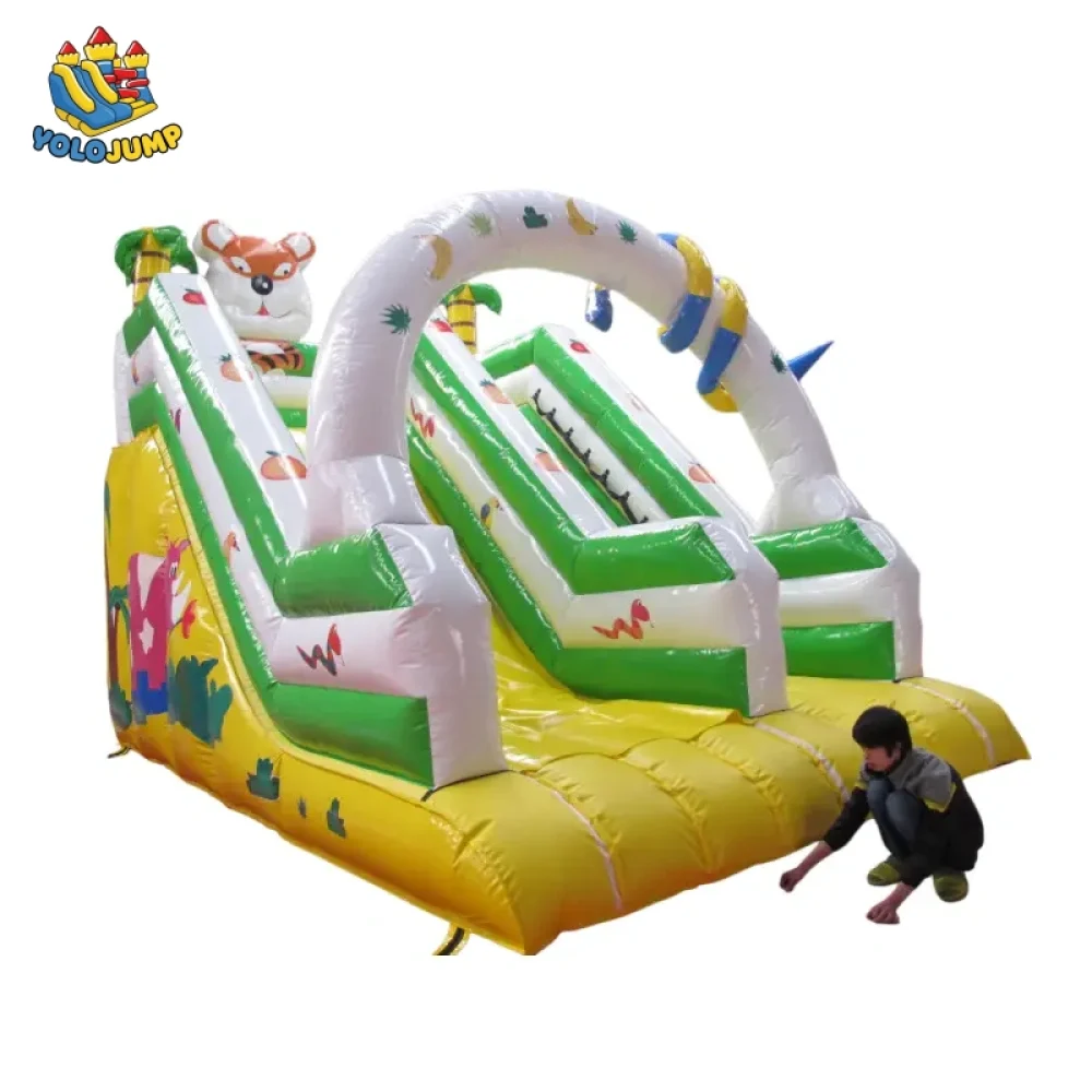 16 Ft single lane wet dry inflatable water slide (5)