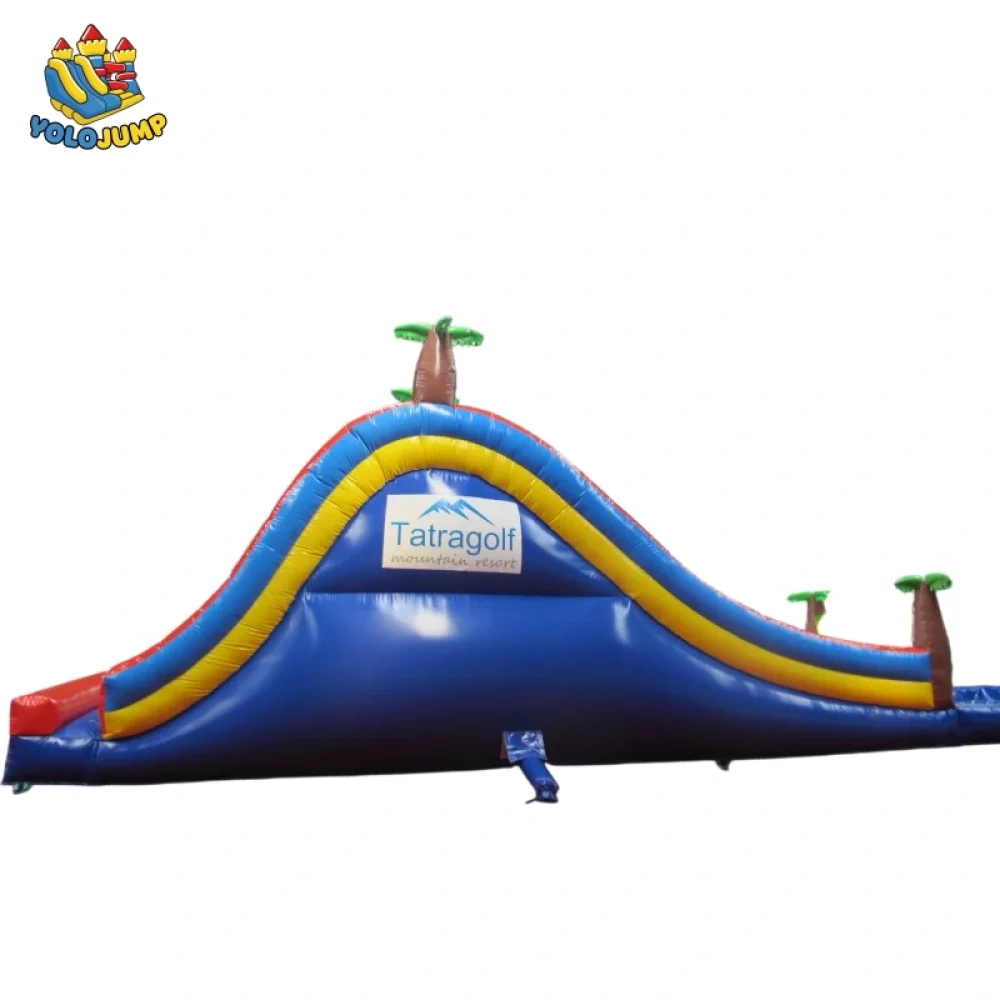 16 ft primary colors single lane inflatable water slide with pool (4)
