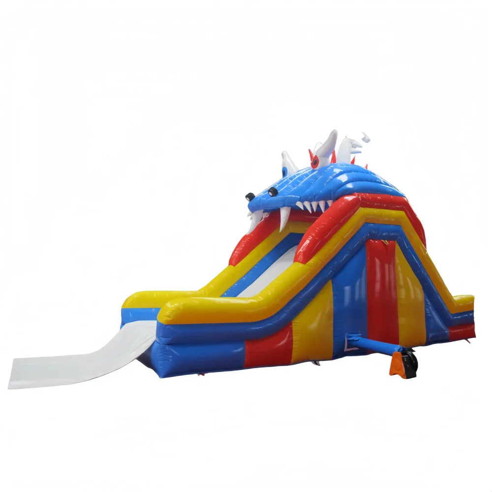 19 Foot Dragon Single Lane Primary Colors Inflatable Water Slide for Sale (5)