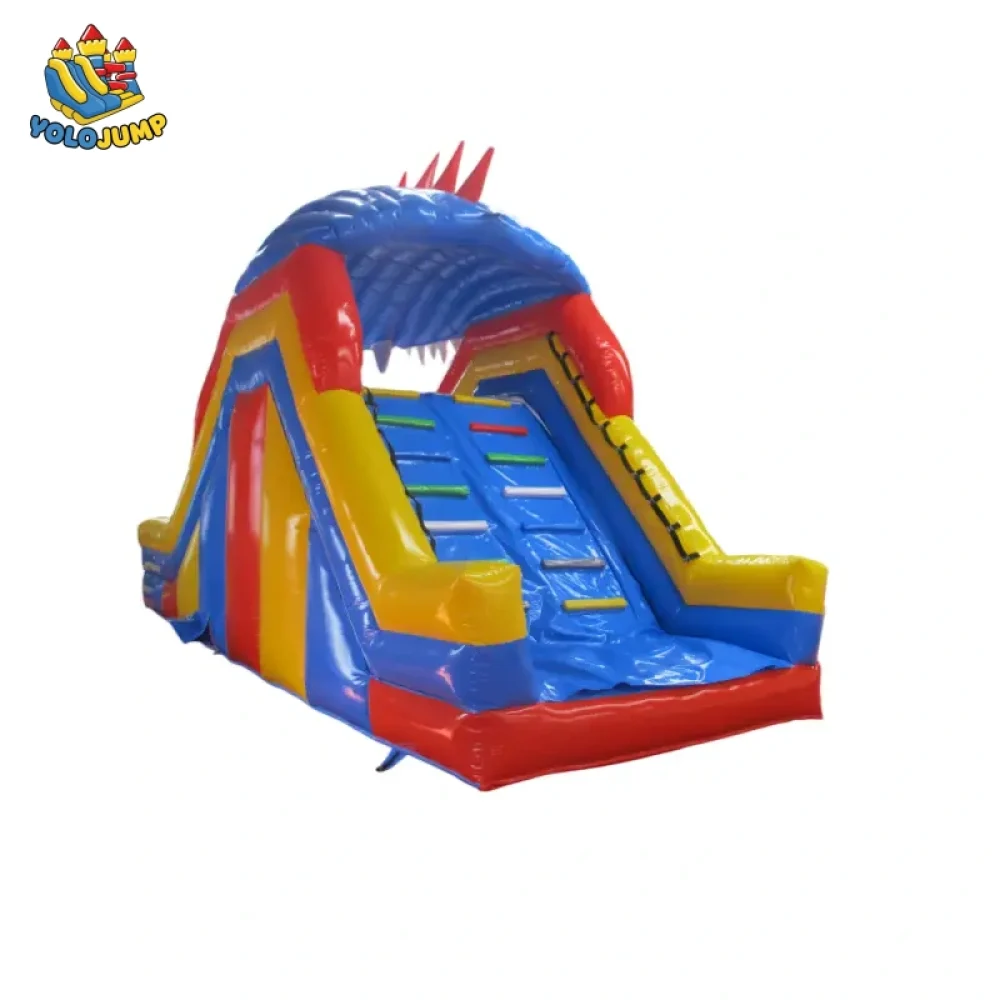 19 foot dragon single lane primary colors inflatable water slide for sale (2)