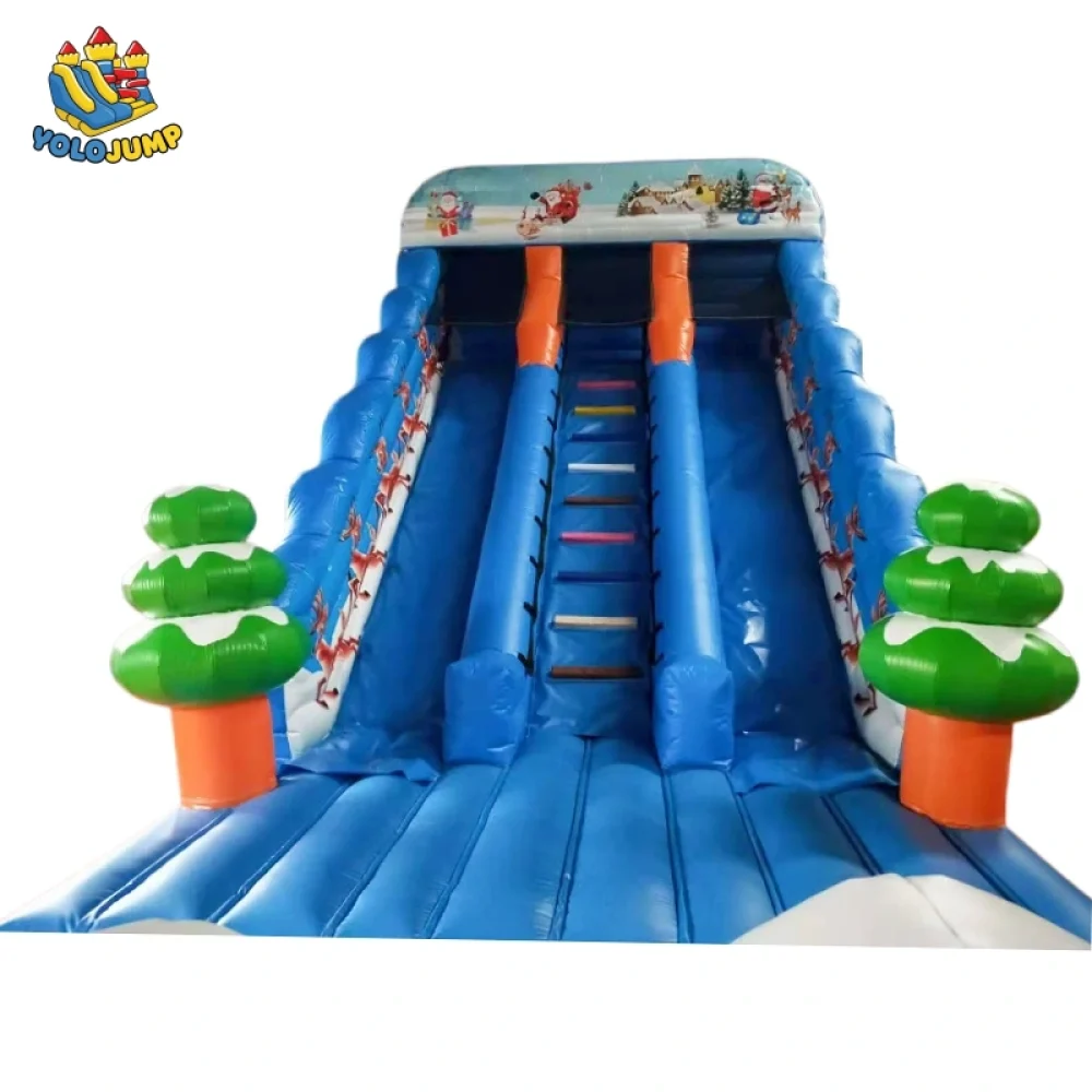 20 ft Christmas Double Lane Wet Dry Inflatable Water Slide (2)