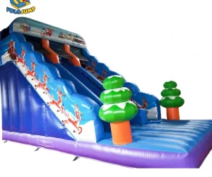 20 ft Christmas Double Lane Wet Dry Inflatable Water Slide