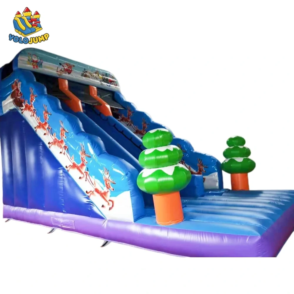 20 ft Christmas Double Lane Wet Dry Inflatable Water Slide