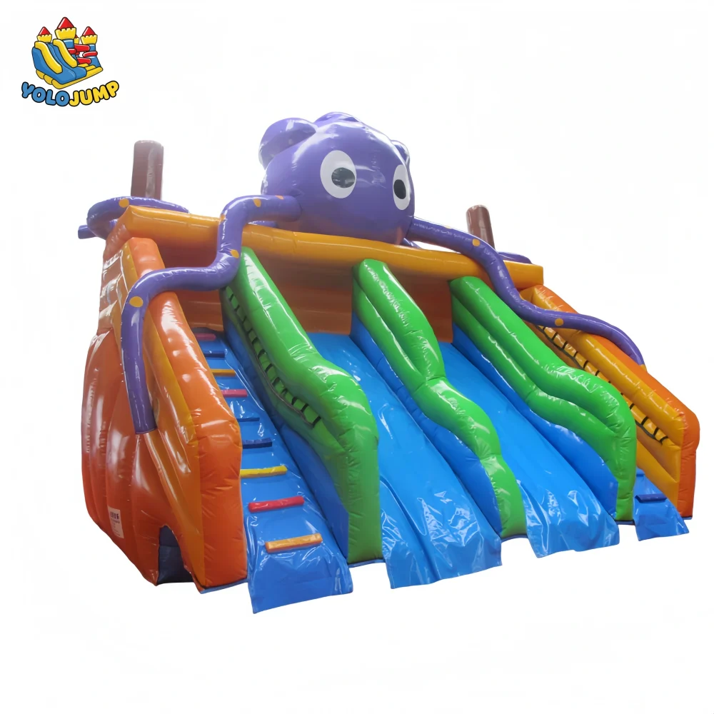20 ft Octopus theme double lane wet dry inflatable water slide (2)