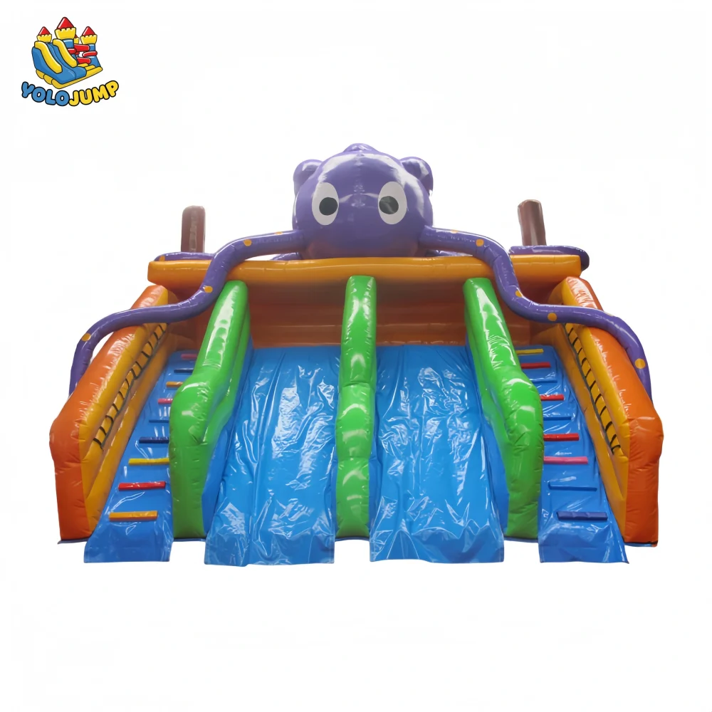 20 ft Octopus theme double lane wet dry inflatable water slide