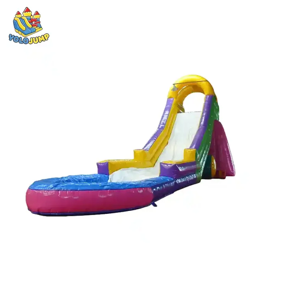 21 ft single lane rear loading primary colors inflatable water slide (3)