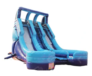 22 ft blue magic double drop lane inflatable water slide 05