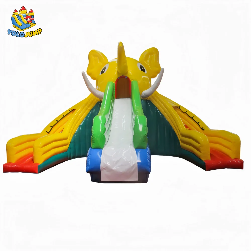 22 ft elephant-themed splashing waves single lane inflatable water slide (2)