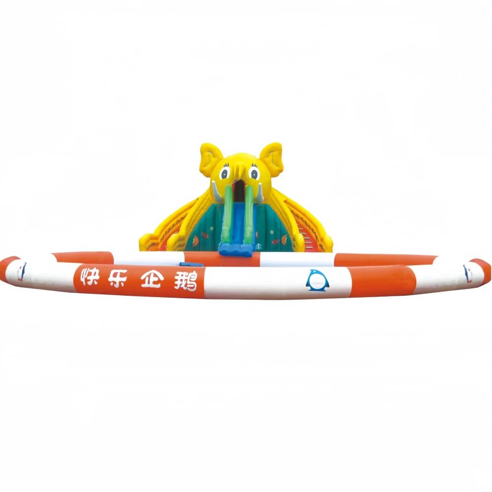 22 ft elephant-themed splashing waves single lane inflatable water slide (5)