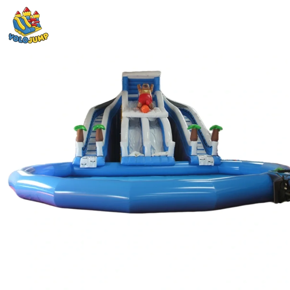 25 ft tropical hawaiian double lane water slide commercial inflatable water slides (3)