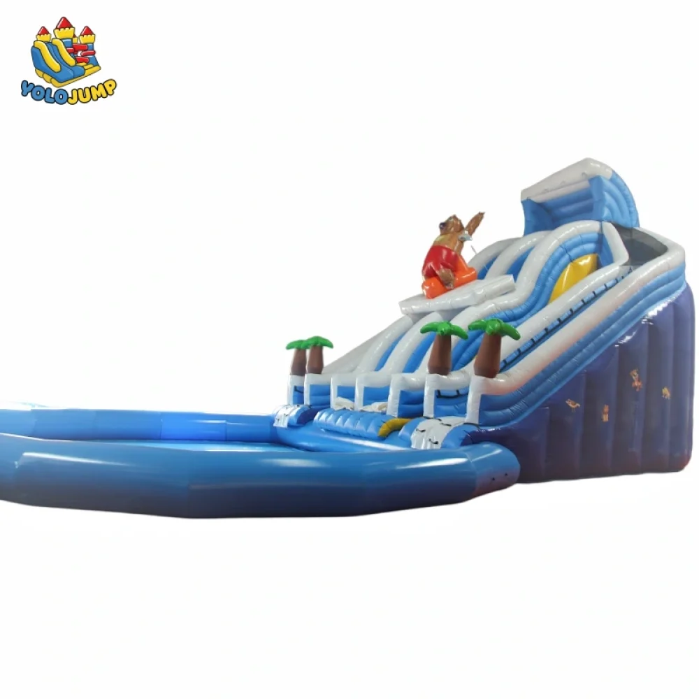 25 ft tropical hawaiian double lane water slide commercial inflatable water slides (4)