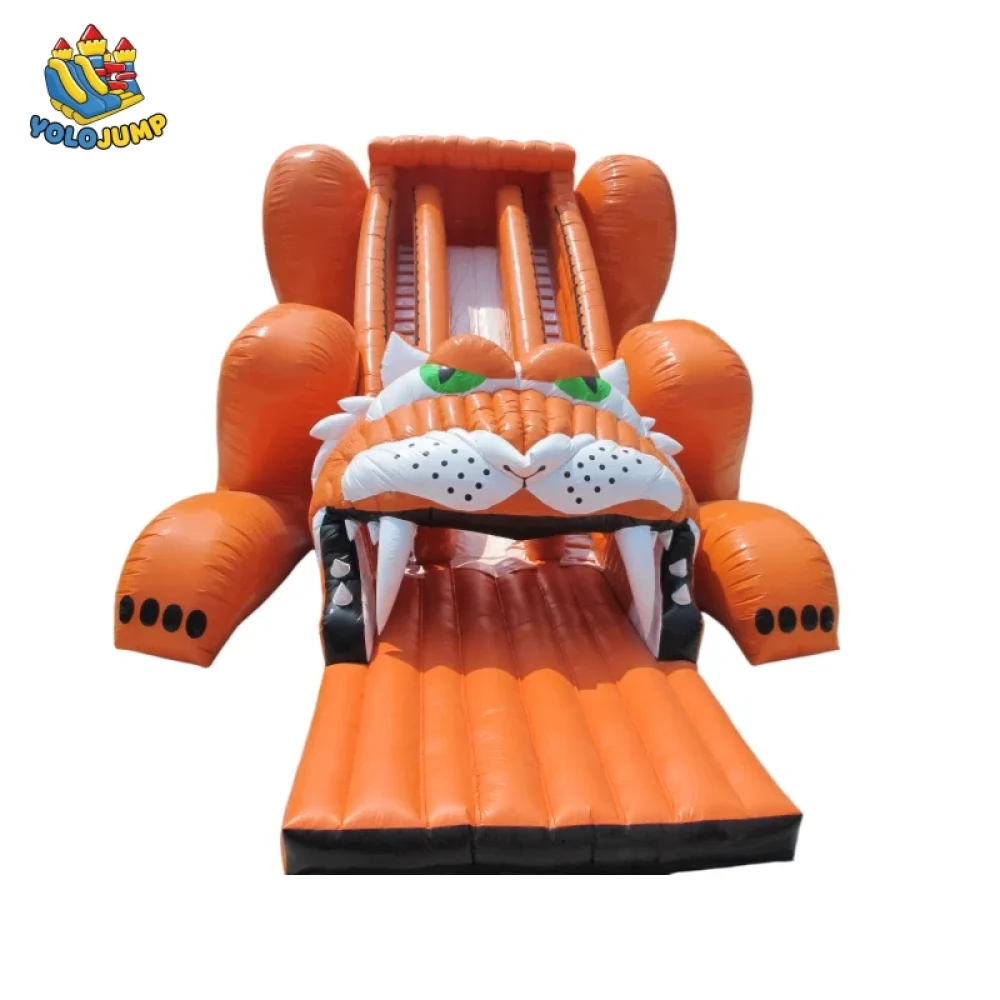 26 ft Tiger theme Droup Down Inflatable Water Slide For Sale (2)