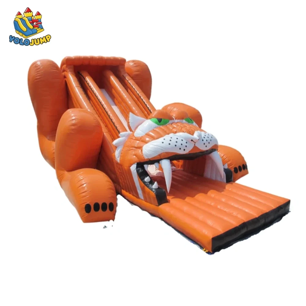 26 ft Tiger theme Droup Down Inflatable Water Slide For Sale (3)
