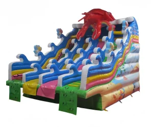 27 ft crayfish design double lane wet dry inflatable bouncy water slide