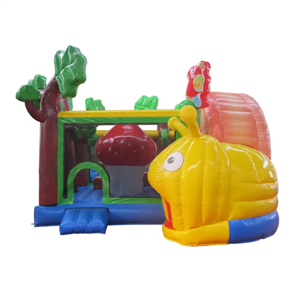 4 in 1 snail theme inflatable bounce house combo unit (3)
