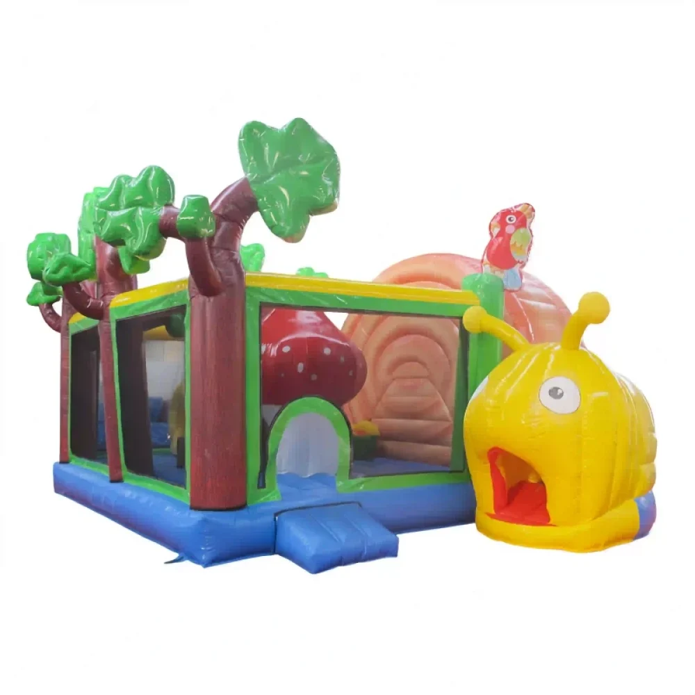 4 in 1 snail theme inflatable bounce house combo unit