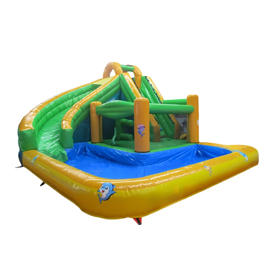 5x commercial inflatable bounce house combo with pool (4)