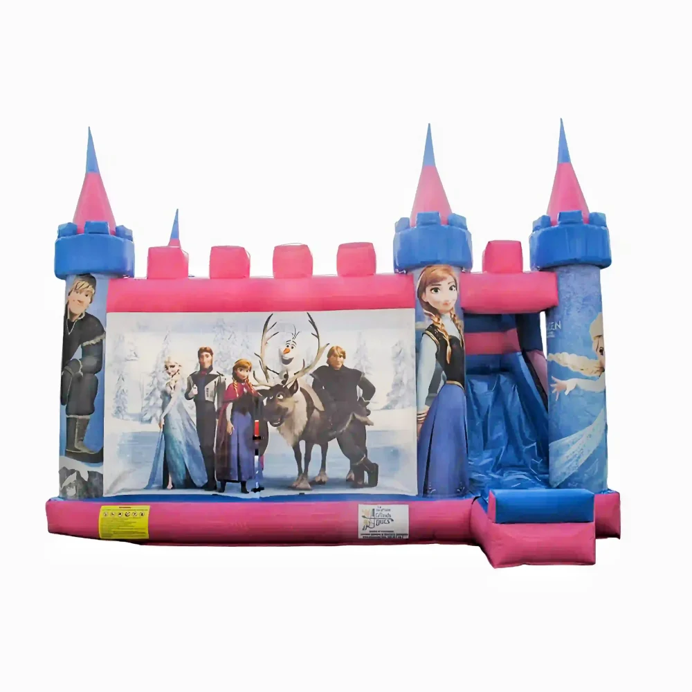 5x frozen theme jump castle bounce house slide combo