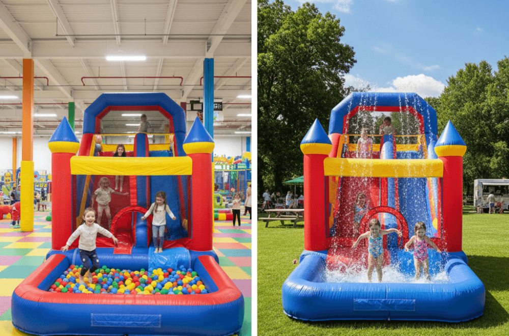 Bounce House Water Slide Combos with Convertible Wet & Dry Use