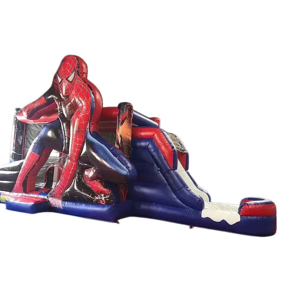 Custom jumping bounce house combo inflatable spider man bouncer (2)