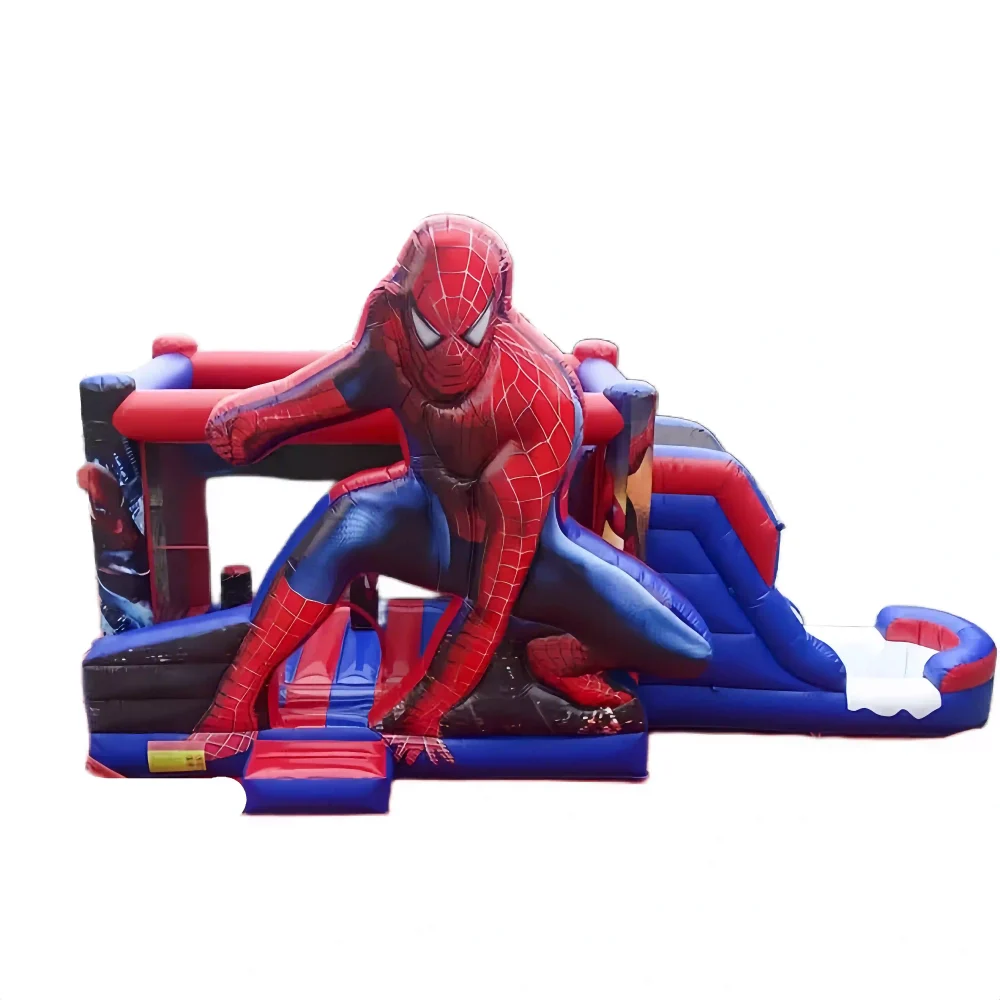Custom jumping bounce house combo inflatable spider man bouncer (3)
