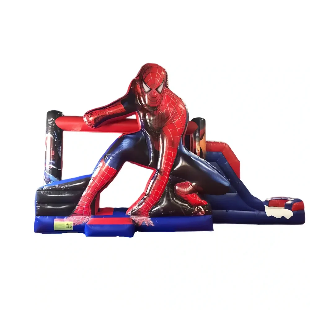 Custom jumping bounce house combo inflatable spider man bouncer (4)