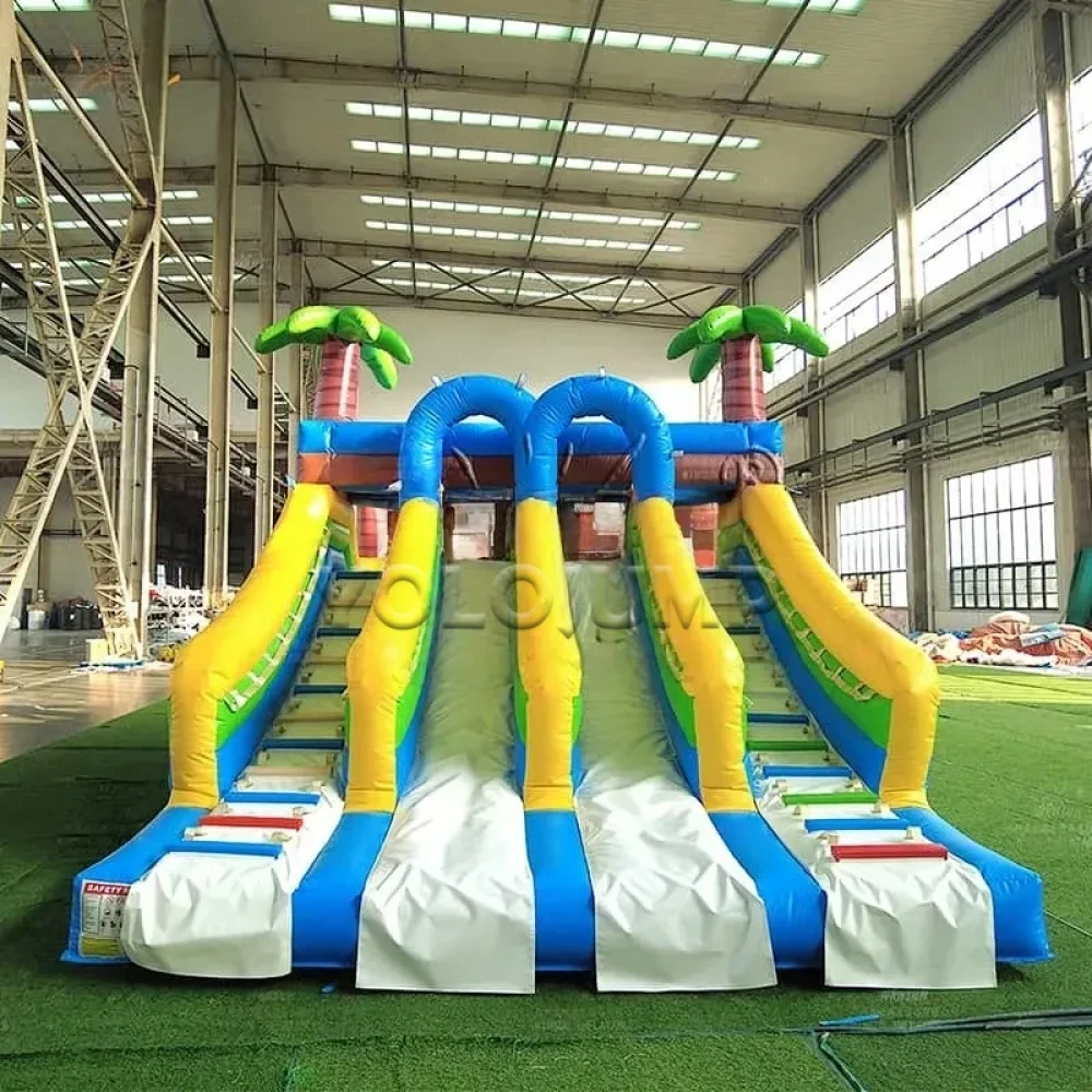 Customizable giant inflatable water island slide park (4)