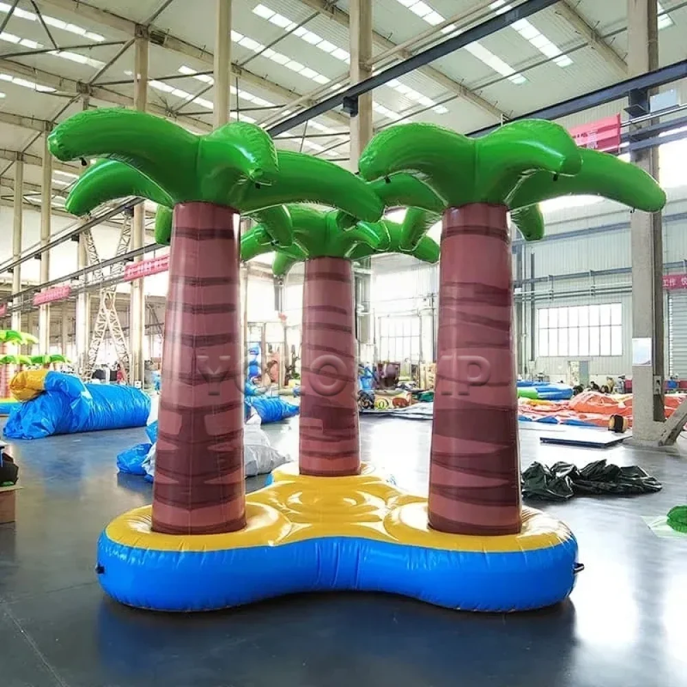 Customizable giant inflatable water island slide park (5)
