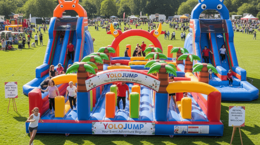 inflatable obstacle course for event planning and rental companies
