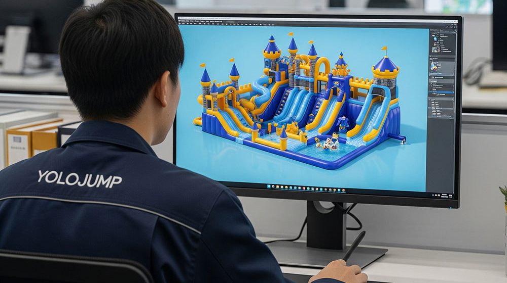 Inflatable water slide designer