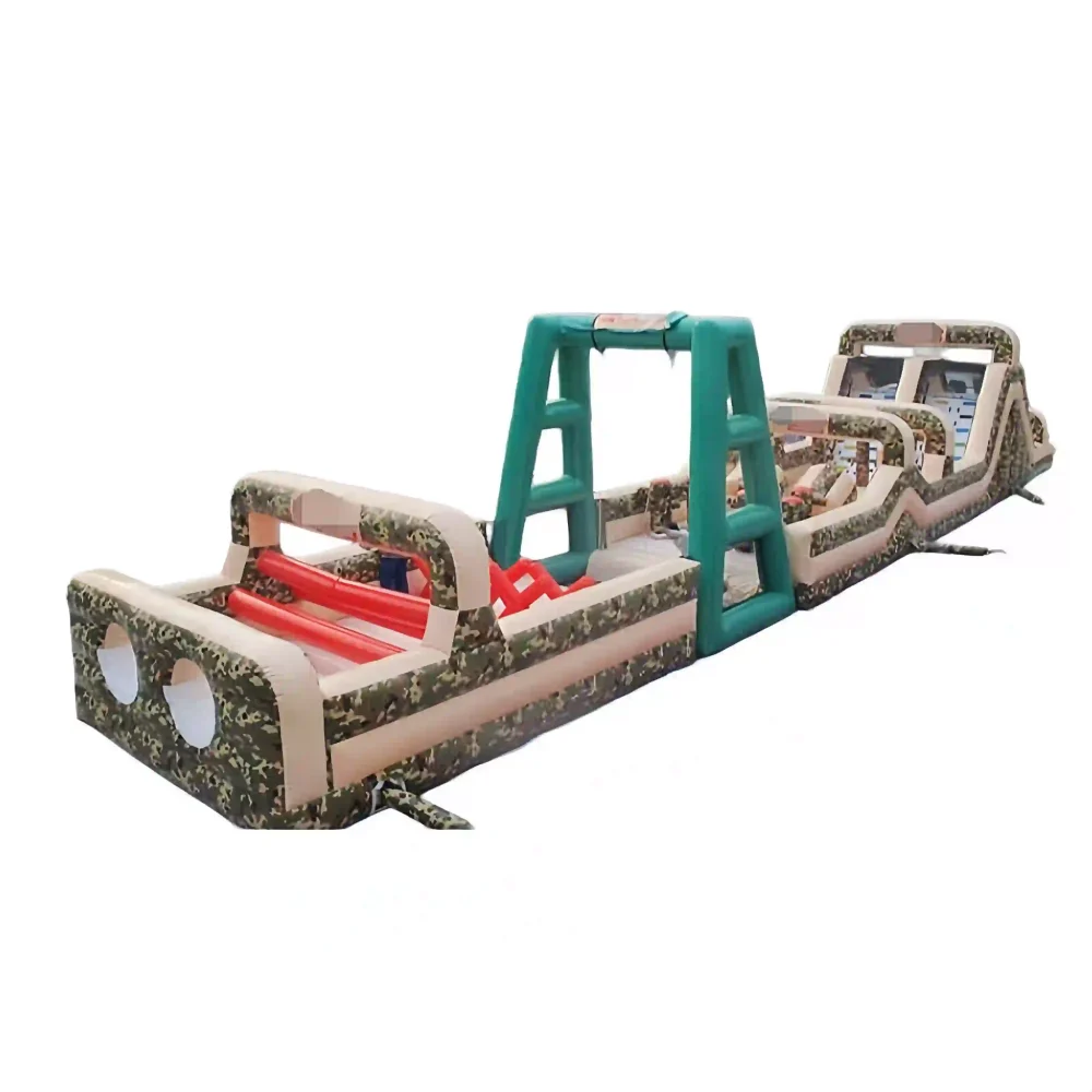 camouflage extreme rush commercial inflatable obstacle course
