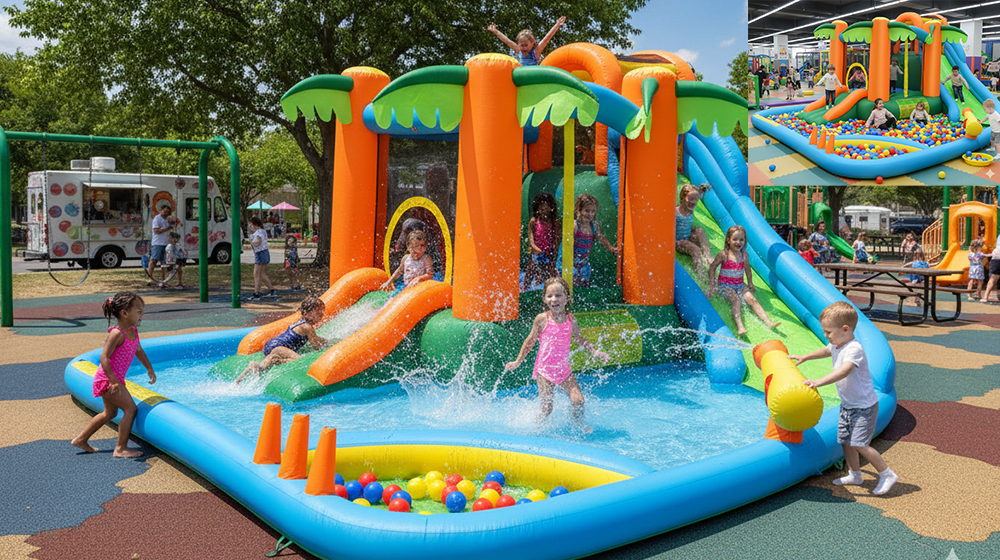 combo bounce house wet use