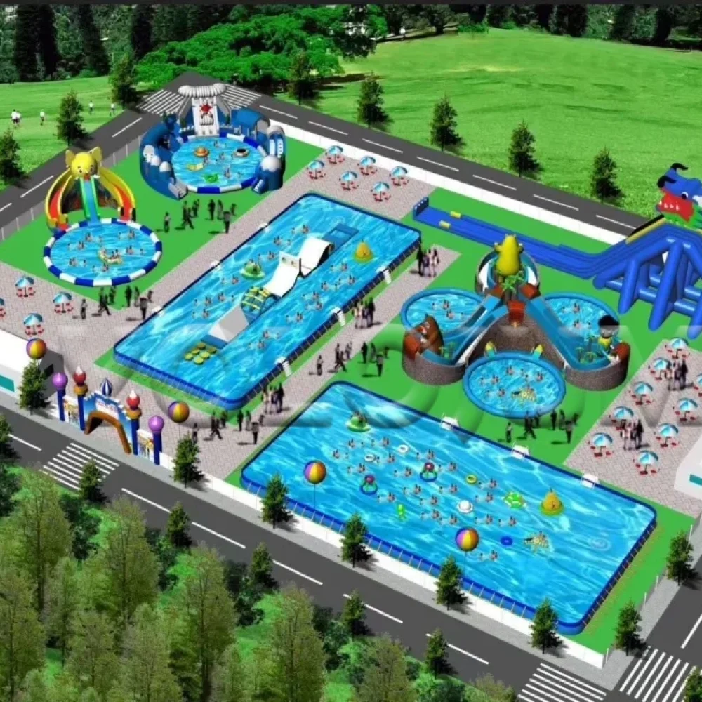customizable commercial inflatable water park